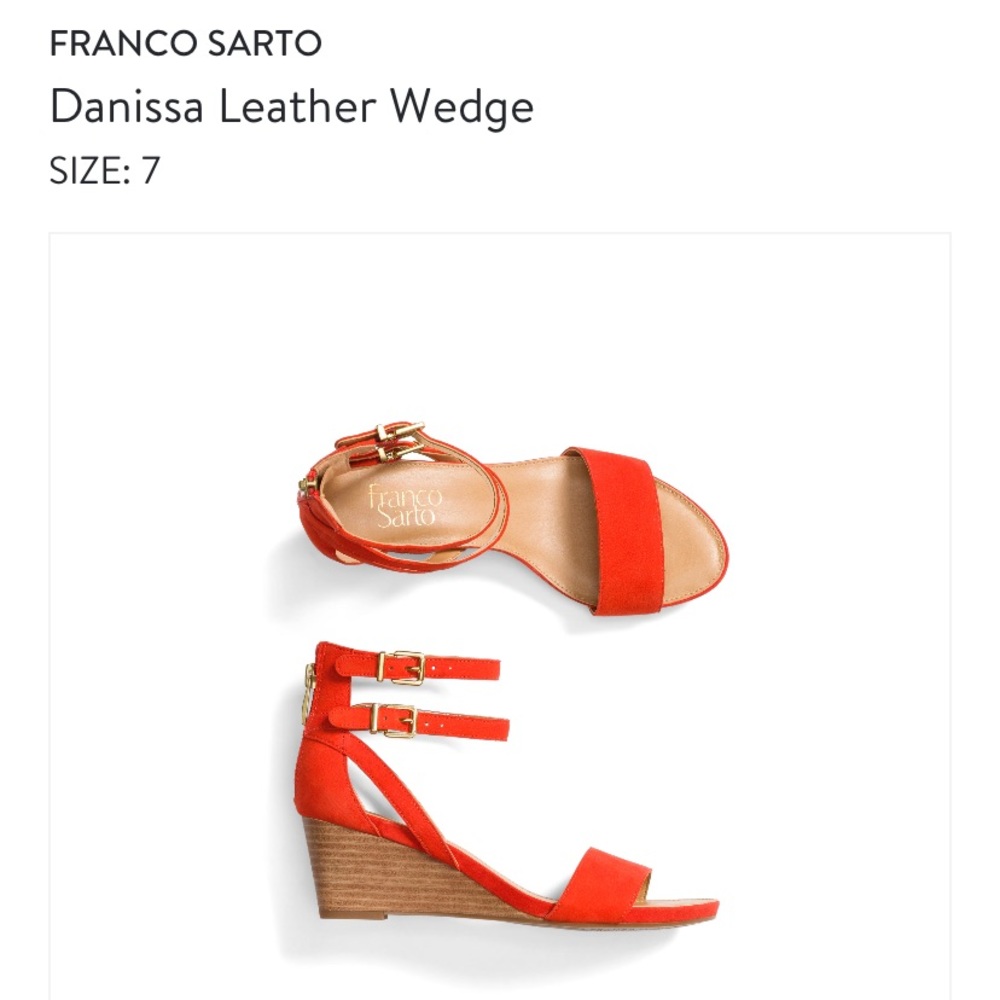 Franco Sarto Wedges - Red/Orange